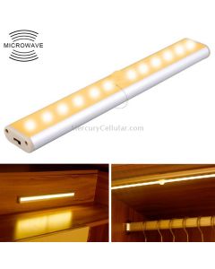 2W 12 LEDs Warm White Wide Screen Intelligent Human Body Sensor Light LED Corridor Cabinet Light, USB Charging Version