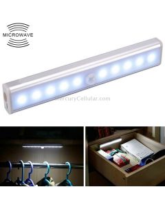 1.8W 10 LEDs White Light Wide Screen Intelligent Human Body Sensor Light LED Corridor Cabinet Light, Battery Version