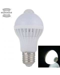 E27 5W 12 LEDs SMD 5730 300LM Infrared Motion Sensor LED Light Bulb, Sensor Distance: 4-6m, AC 220V