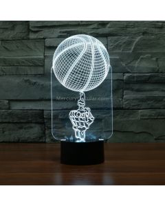 Basketball Black Base Creative 3D LED Decorative Night Light, Rechargeable with Touch Button