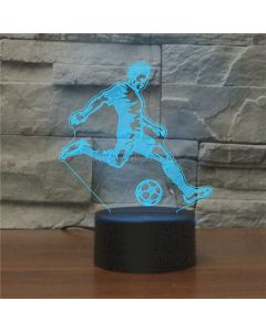Play Football Black Base Creative 3D LED Decorative Night Light, USB with Touch Button Version