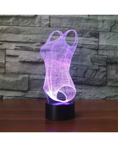 Swimsuit Black Base Creative 3D LED Decorative Night Light, USB with Touch Button Version