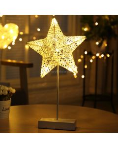 Star Shape Rattan Romantic LED Holiday Light with Holder, Warm Fairy Decorative Lamp Night Light for Christmas, Wedding, Bedroom