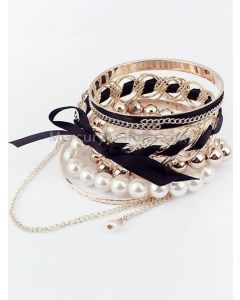 Black Pearl Bow Multilayer Bracelet