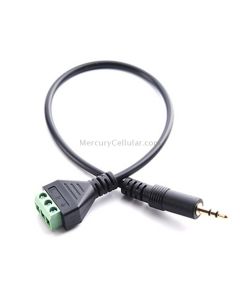 3.5mm 3 Pin Stereo Male to AV Screw Terminal Audio Jacks Terminal Male Lock Connector Cable, Length: 30cm