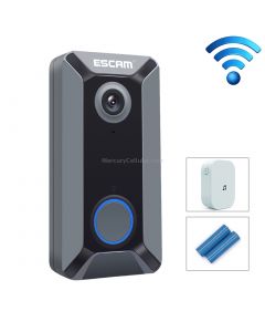 ESCAM V6 720P 2.6mm 140 Degree Wide-angle Lens IP65 Waterproof Smart Wireless Video Doorbell with Battery & Chime, Support Infrared Night Vision & APP Push Notification & Free Cloud Storage