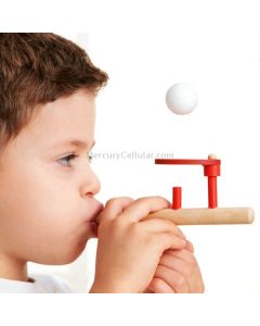 Classic Wooden Games Floating Blow Pipe & Balls Blowing Toy for Children