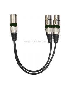 2055MFF-03 2 In1 XLR Male to Double Female Microphone Audio Cable, Length: 0.3m