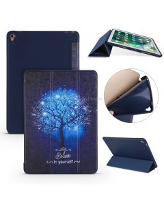 Blue Tree Pattern Horizontal Flip PU Leather Case for iPad Pro 9.7