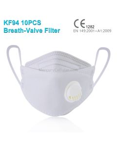 10 PCS CE Certified KN95 KF94 Breathable Respirator Dustproof Antiviral Anti-fog Willow Leaf Shaped Protective Face Mask with Breath-Valve Filter