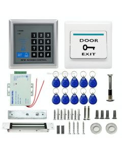 MJPT015 RFID Access Control System Kits + Magnetic Lock + 10 ID Keyfobs + Power Supply + Exit Button