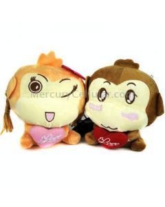 Couple Monkey Plush Toy Speaker