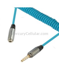 3.5mm Male to Female Jack Coiled Earphone Cable, Length: 15cm - 150cm