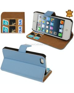 Economic Durable Genuine Leather Case with Credit Card Slots & Holder for iPhone 5 & 5S