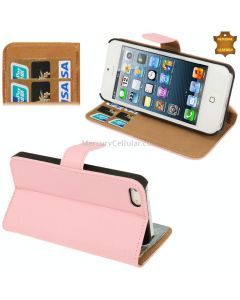 Economic Durable Genuine Leather Case with Credit Card Slots & Holder for iPhone 5 & 5s & SE & SE