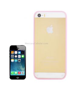 Vertical Insertion Transparent Plastic Case with Colorful TPU Frame for iPhone 5 & 5s & SE