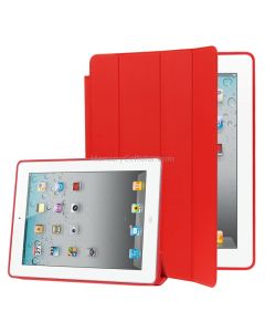 4-folding Slim Smart Cover Leather Case with Holder & Sleep / Wake-up Function for iPad 4 / New iPad (iPad 3) / iPad 2