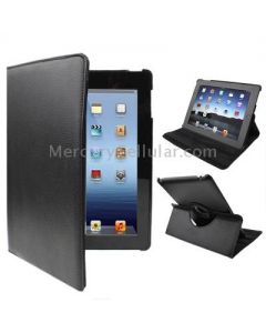 360 Degree Rotatable PU Leather Case with Sleep / Wake-up Function & Holder for New iPad (iPad 3) / iPad 2 / iPad 4, Black