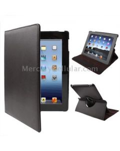 360 Degree Rotatable PU Leather Case with Sleep / Wake-up Function & Holder for New iPad (iPad 3) / iPad 2 / iPad 4, Coffee