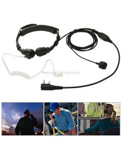 Throat control Transceiver Earpiece Headset for Walkie Talkies, 3.5mm + 2.5mm Plug