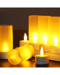 12 PCS Flameless LED Tealight Flicker Candle Light, Rechargeable Home Decoration Light with Charging Board