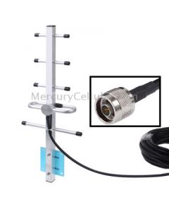900~1800MHZ GSM Yagi Antenna 12 dBi N Male Connector, Cable Length: 15m