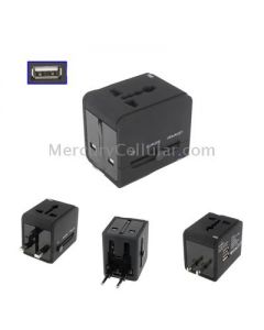 Plug Adapter, Universal US / EU / UK / AU Plug Power Connection Adaptor with 2 USB Charger Socket