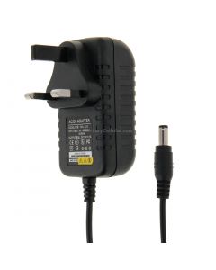 UK Plug AC 100-240V to DC 12V 1A Power Adapter, Tips: 5.5 x 2.1mm, Cable Length: about 90cm
