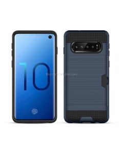 Brushed Texture PC + TPU Protective Case for Galaxy S10+, with Card Slot
