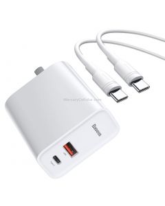 Baseus Speedy Series 30W Type-C / USB-C + USB PPS Quick Charging Travel Charger Power Adapter with 1m Type-C / USB-C Charging Cable, US Plug