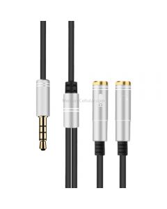 2 in 1 3.5mm Male to Double 3.5mm Female TPE High-elastic Audio Cable Splitter, Cable Length: 32cm