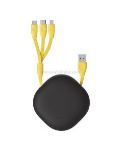 Baseus CAMLT-TYGY 3A 3 in 1 USB to 8 Pin + USB-C / Type-C + Micro USB Little Reunion One-Way Stretchable Portable Data Cable, Length: 85cm