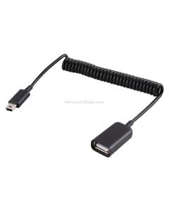 Mini 5 Pin Male to USB Female Laptop Spring Charging Cable