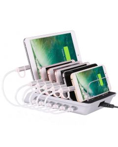 YM-UD06 5V 10.2A Output Universal Desktop Detachable 6 Ports USB Charging Station Multi-Device Hub Charging Dock, For iPad , Tablets, iPhone, Galaxy, Huawei, Xiaomi, LG, HTC and Other Smart Phones, Rechargeable Devices