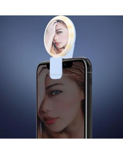 RK17S 3 Levels of Brightness Cold + Warm + Mixed Light Mini Cosmetic Mirror / Beauty Fill Light with 20 LED Light, For iPhone, Galaxy, Huawei, Xiaomi, LG, HTC and Other Smart Phones