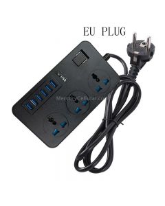 T09 3000W High Power Multi-Function Plug-in 3-Hole International Universal Jack + 6 USB Intelligent Charging EU PLUG