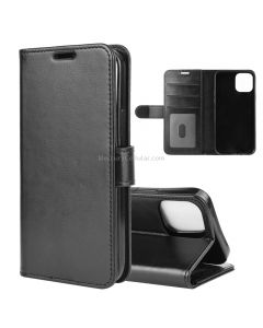 For iPhone 12 6.1 inch R64 Texture Single Horizontal Flip Protective Case with Holder & Card Slots & Wallet& Photo Frame