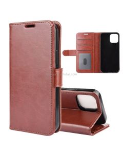 For iPhone 12 6.1 inch R64 Texture Single Horizontal Flip Protective Case with Holder & Card Slots & Wallet& Photo Frame