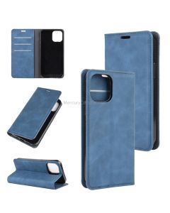 For iPhone 12 6.1 inch Retro-skin Business Magnetic Suction Leather Case with Holder & Card Slots & Wallet