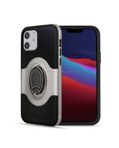 For iPhone 12 5.4 inch Dual Layer TPU+PC Hybrid Armor Shockproof Case with 360 Degree Rotating Metal Ring Holder