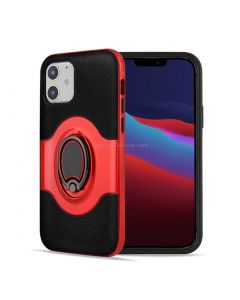 For iPhone 12 Pro 6.1 inch Dual Layer TPU+PC Hybrid Armor Shockproof Case with 360 Degree Rotating Metal Ring Holder