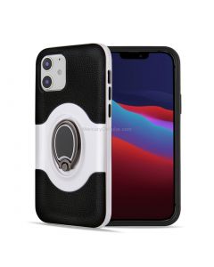 For iPhone 12 Pro 6.1 inch Dual Layer TPU+PC Hybrid Armor Shockproof Case with 360 Degree Rotating Metal Ring Holder