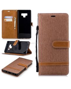 Color Matching Denim Texture Leather Case for Galaxy Note 9 , with Holder & Card Slots & Wallet & Lanyard