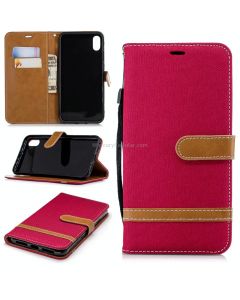 Color Matching Denim Texture Leather Case for iPhone Xs Max, with Holder & Card Slots & Wallet & Lanyard