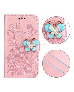 Diamond Encrusted Butterflies Love Flowers Pattern Horizontal Flip Leather Case for Galaxy S8 , with Holder & Card Slots & Wallet & Lanyard