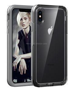 Grey+Black For iPhone X / XS 2 in 1 TPU+PC Solid Color Combination Drop
