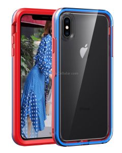 Red+Blue For iPhone X / XS 2 in 1 TPU+PC Solid Color Combination Drop