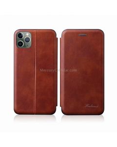 For iPhone 11 Pro Max Integrated Electricity Pressing Retro Texture Magnetic TPU+PU Leather Case with Card Slot & Holder