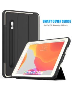 For iPad 10.2 Magnetic Horizontal Flip Protective Case with Three-folding Holder & Sleep / Wake-up Function & Pen Slots