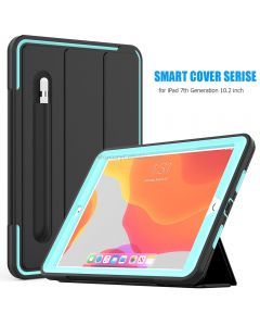 For iPad 10.2 Magnetic Horizontal Flip Protective Case with Three-folding Holder & Sleep / Wake-up Function & Pen Slots